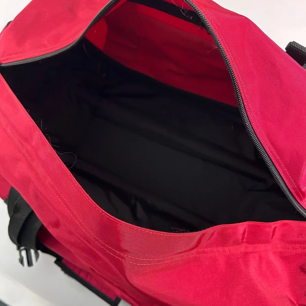 Vintage LL Bean Rolling Duffle Bag Red Black Wheeled Travel Luggage Medium